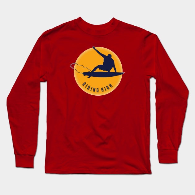 Riding High Surf Silhouette Long Sleeve T-Shirt by JoniGepp